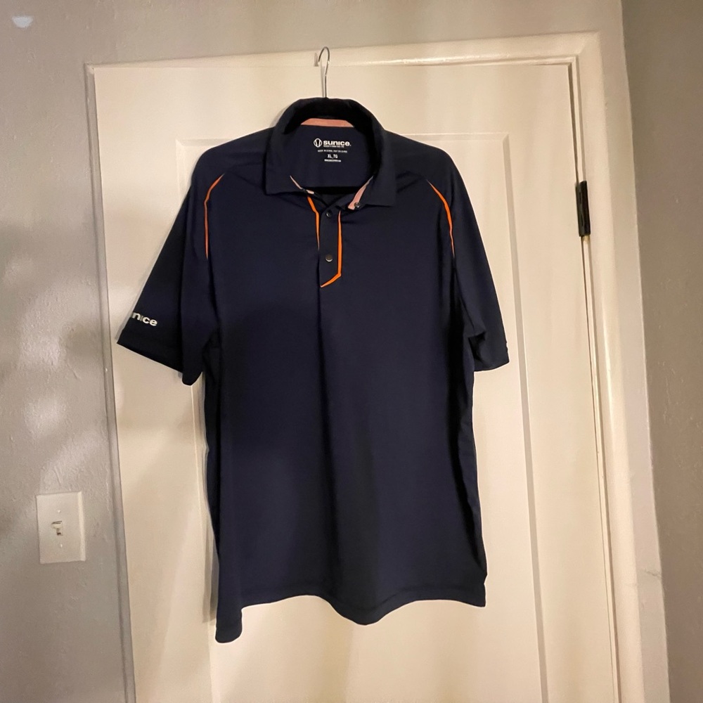 Sunice Navy and Orange Polo Shirt